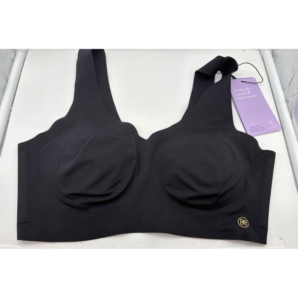 NWT Honeylove SoftForm Pullover Bra Size S Black Vamp Wireless Smooth Comfort